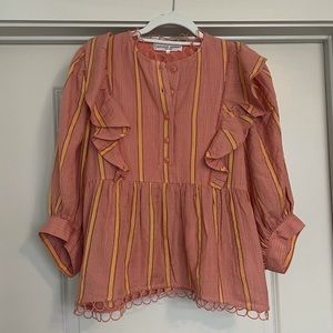 Apiece Apart orange summer cotton blouse